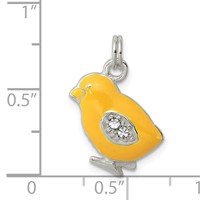 Sterling Silver Preciosa Crystal Enameled Yellow Baby Chick Charm view 3