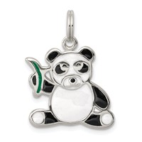 Sterling Silver Enameled Panda Bear Charm view 1