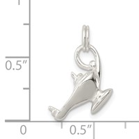 Sterling Silver Polished Lamp of Knowledge Genie Lamp Charm view 3