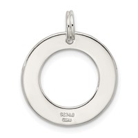 Sterling Silver Polished Black Enameled Follow Your Dreams Circle Charm view 4
