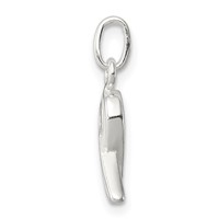 Sterling Silver White Enameled Awareness Charm view 2