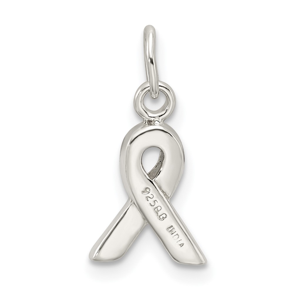 Sterling Silver White Enameled Awareness Charm (QC6831)