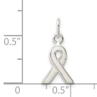 Sterling Silver White Enameled Awareness Charm view 3
