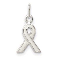 Sterling Silver White Enameled Awareness Charm view 1