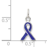Sterling Silver Blue Enameled Awareness Charm view 3