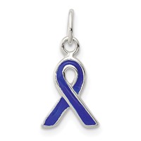 Sterling Silver Blue Enameled Awareness Charm view 1