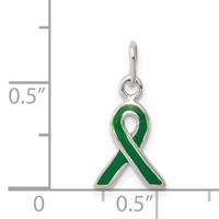 Sterling Silver Green Enameled Awareness Charm view 3