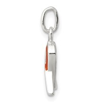 Sterling Silver Orange Enameled Awareness Charm view 2
