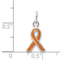 Sterling Silver Orange Enameled Awareness Charm view 3