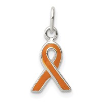 Sterling Silver Orange Enameled Awareness Charm view 1