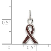 Sterling Silver Brown Enameled Awareness Charm view 3