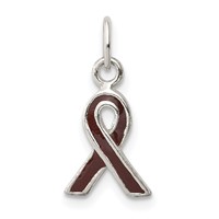 Sterling Silver Brown Enameled Awareness Charm view 1