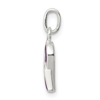Sterling Silver Purple Enameled Awareness Charm view 2