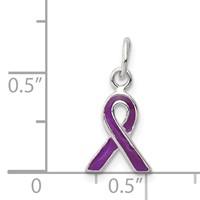Sterling Silver Purple Enameled Awareness Charm view 3