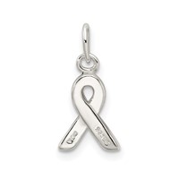 Sterling Silver Black Enameled Awareness Charm view 4