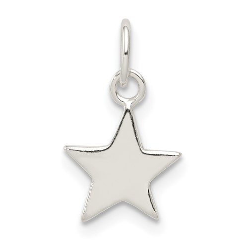 Sterling Silver Polished Reversible Star Charm