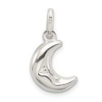 Sterling Silver 3-D Half Moon Charm view 4