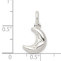 Sterling Silver 3-D Half Moon Charm view 3