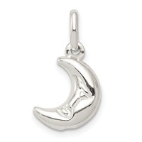 Sterling Silver 3-D Half Moon Charm view 1