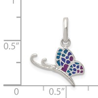 Sterling Silver Enameled Butterfly Charm view 3