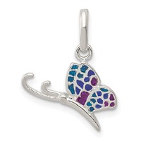 Sterling Silver Enameled Butterfly Charm view 1