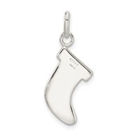 Sterling Silver Red and Green Enameled Christmas Stocking Charm view 4