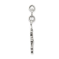 Sterling Silver Antiqued Witch on Broom Pendant view 2