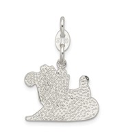 Sterling Silver Enameled Santa's Sled Charm view 4