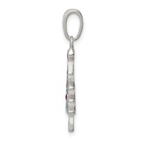 Sterling Silver Green and Red Enameled Christmas Tree Pendant view 2