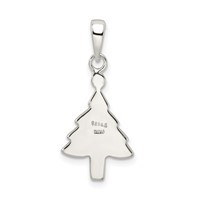 Sterling Silver Green and Red Enameled Christmas Tree Pendant view 4