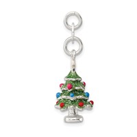 Sterling Silver Multi-color Enameled 3-D Christmas Tree Charm view 2