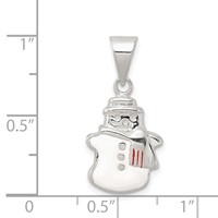 Sterling Silver Enameled Snowman Charm view 3