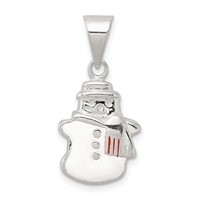 Sterling Silver Enameled Snowman Charm view 1