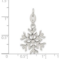 Sterling Silver Polished Snowflake Charm view 3