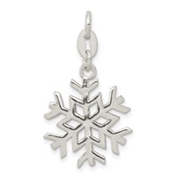 Sterling Silver Polished Snowflake Charm view 1