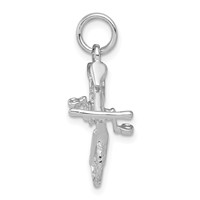 Sterling Silver Rhodium-platedPolished Bicycle Charm view 2