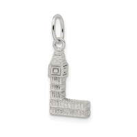 Sterling Silver Rhodium-plated Big Ben Charm view 5