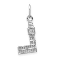 Sterling Silver Rhodium-plated Big Ben Charm view 1