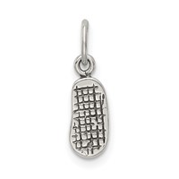 Sterling Silver Antiqued and Textured Flip Flop Charm view 4