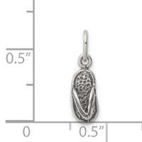 Sterling Silver Antiqued and Textured Flip Flop Charm view 3