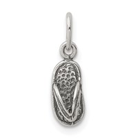 Sterling Silver Antiqued and Textured Flip Flop Charm view 1