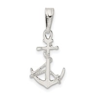 Sterling Silver Anchor & Rope Pendant view 4