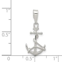 Sterling Silver Anchor & Rope Pendant view 3