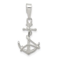 Sterling Silver Anchor & Rope Pendant view 1