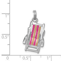 Sterling Silver Rhodium-platedEnamel Beach Chair Charm view 4