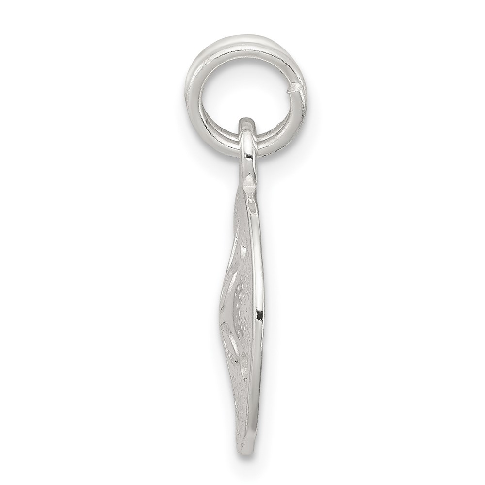 Sterling Silver Rhodium-plated Polished Sand Dollar Charm (QC6913)