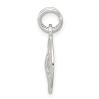 Sterling Silver Rhodium-plated Polished Sand Dollar Charm view 2
