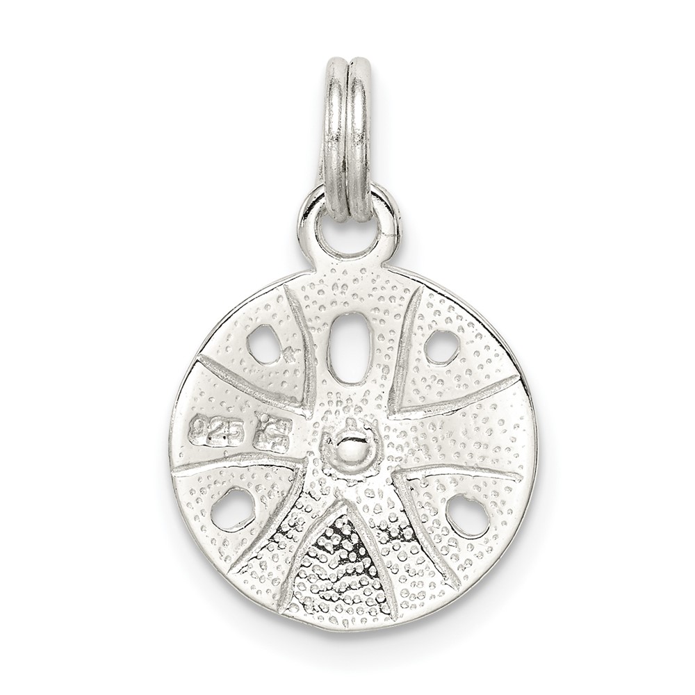 Sterling Silver Rhodium-plated Polished Sand Dollar Charm (QC6913)