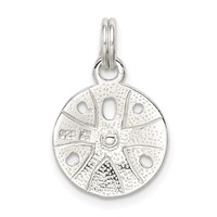 Sterling Silver Rhodium-plated Polished Sand Dollar Charm view 4