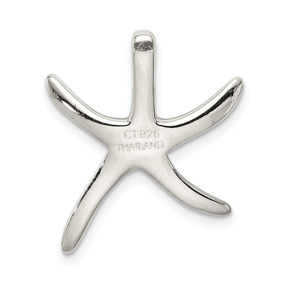 Sterling Silver Rhodium-plated Starfish Slide Pendant (QC6920)